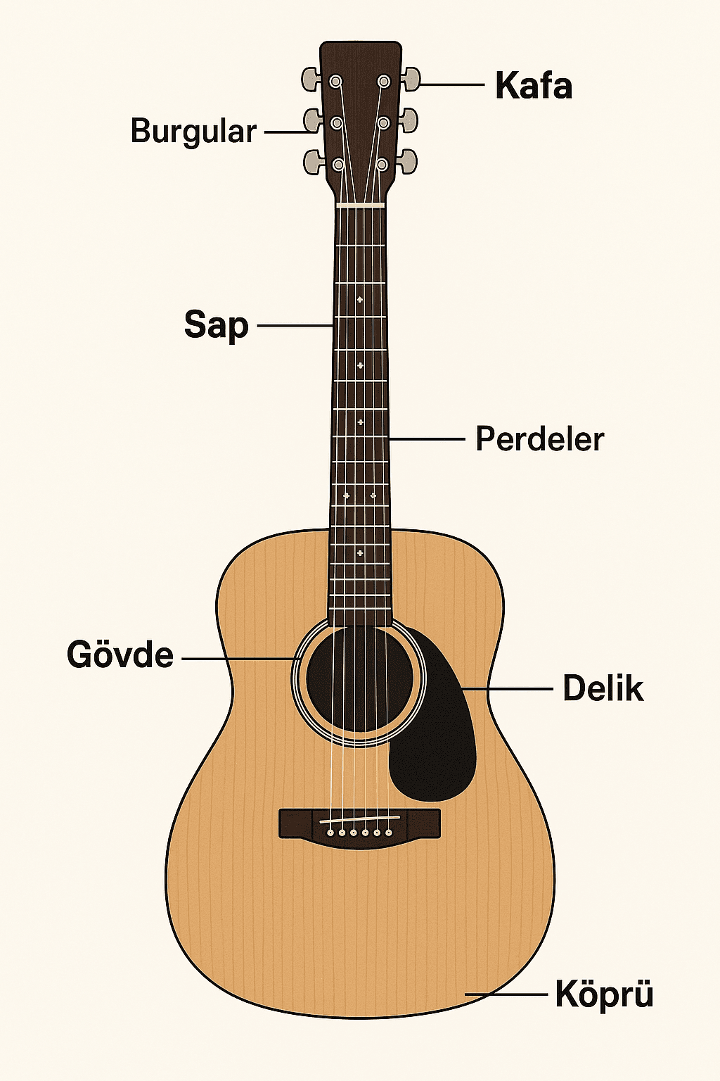 Gitarın Bölümleri